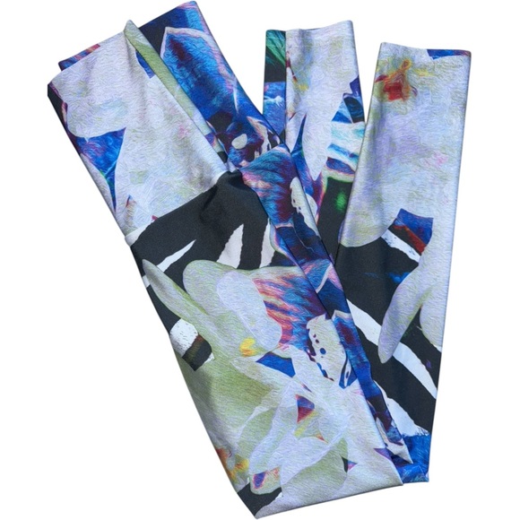 EMILY HSU Designs White Orchid Sneaker Legging Floral High-Rise Full Length S - Picture 6 of 6